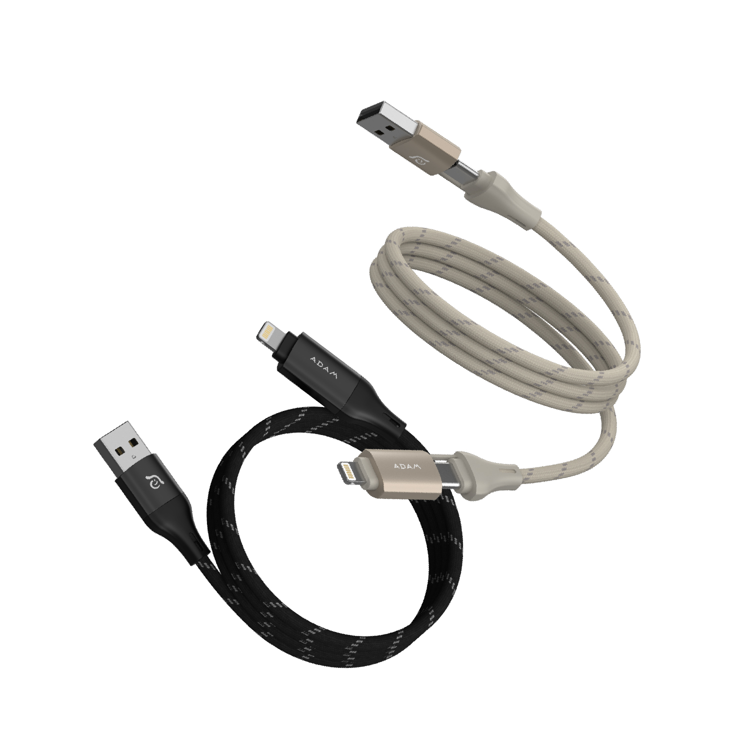 NX45 GaN 45W 雙USB-C迷你電源供應器_PeAk MS401 四合一 60W磁吸充電線