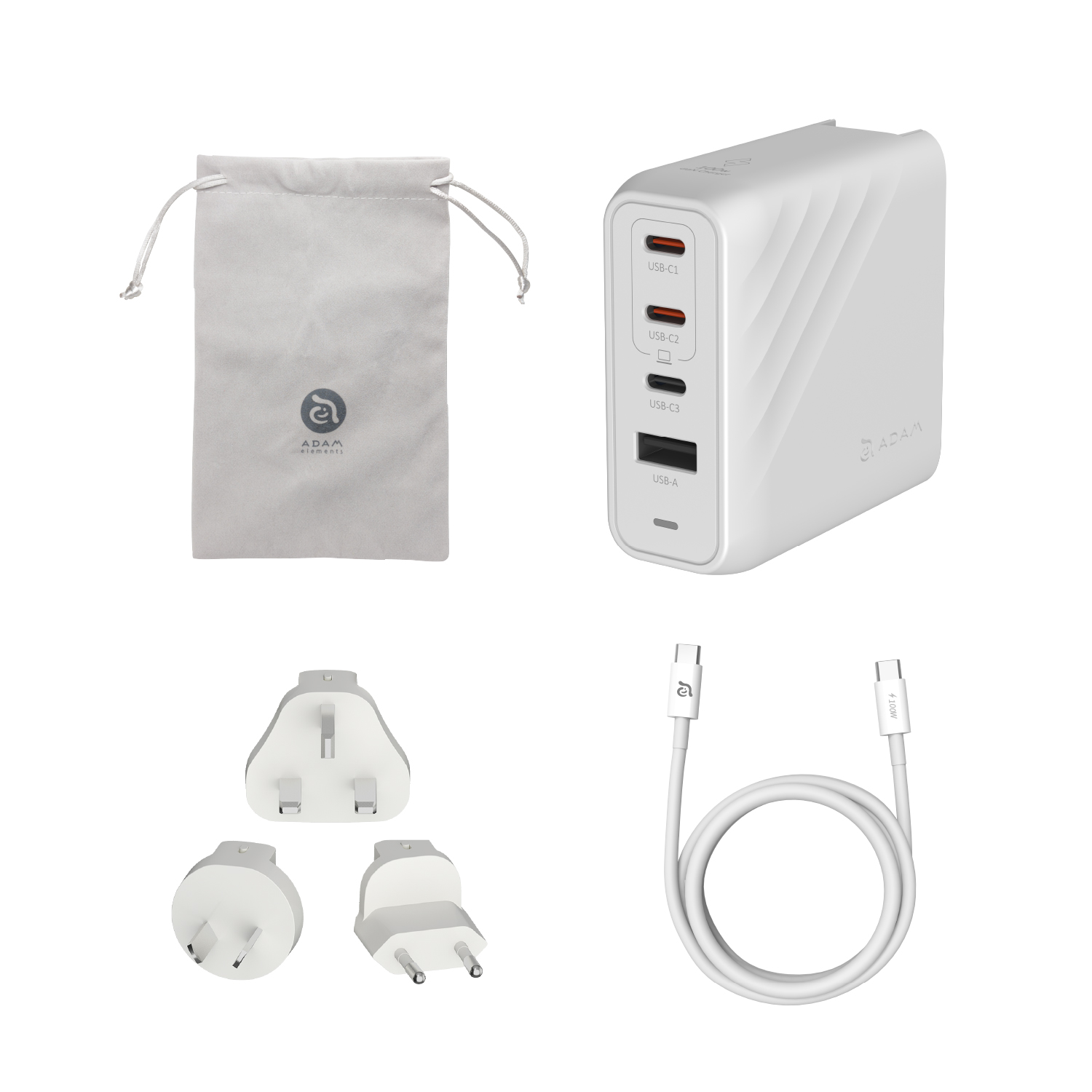 MAG 360 Ultra Qi2 25W 吸盤式旋轉無線充電座_P100 GaN 100W 四孔快速電源供應器