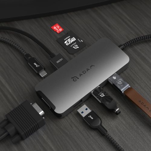 Hub A08 USB-C 八合一多功能轉接器灰| ADAM Store 亞果元素線上