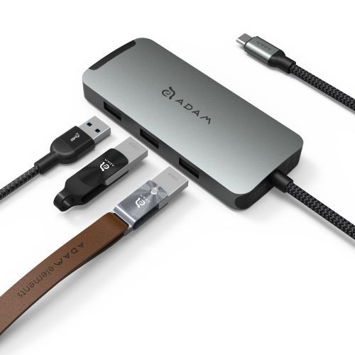 Hub A08 USB-C 八合一多功能轉接器灰| ADAM Store 亞果元素線上
