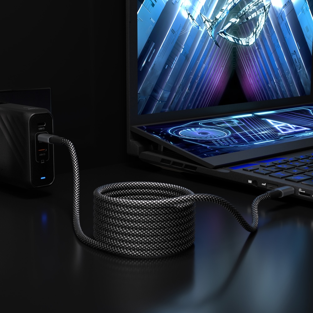 ADAM MP200 USB-C to USB-C 240W 磁吸充電線, 灰